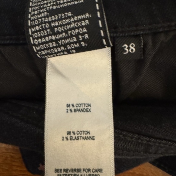 7 For All Mankind "The Straight" Size 38 Solid Black Denim Jean Shorts - EUC - Picture 6 of 6